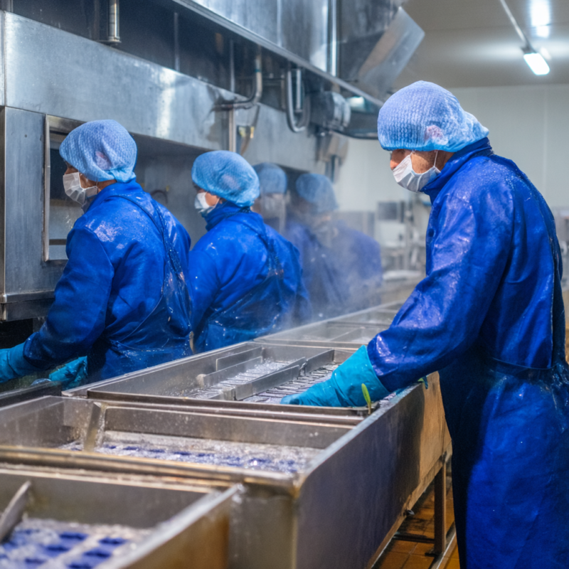 Veja como é feita a esterilização de facas em frigoríficos